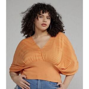 Fashion To Figure Kaia Dolman Sleeve Orange Sweater Top Size 2X